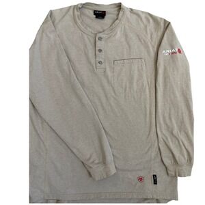 ARIAT FR Flame Resistant CAT 2 Henley Long Sleeve Work Shirt Size L